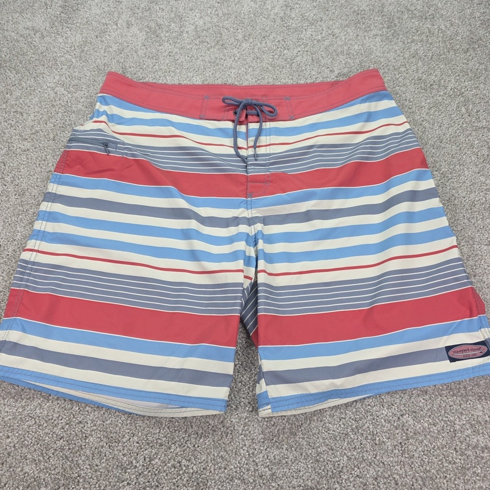 Vineyard Vines Preppy Stripe Swim Trunks Board Shorts Men's 40 NWOT MSRP $80+